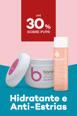 Produtos Anti Estrias com destaque promocional de até 30% sobre preço de Venda ao Público Recomendado